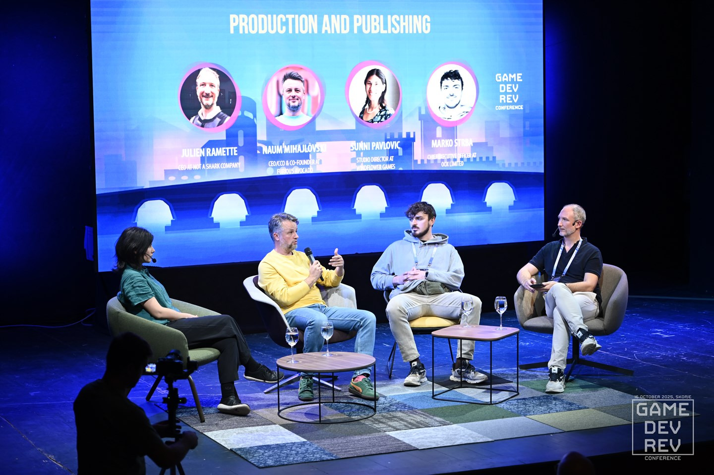 Marko Štrba speaking at GameDev Rev production and publishing panel